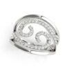 14K White Gold Lab-Grown Diamond Swirl Ring, 1/2 ct tw