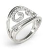 14K White Gold Lab-Grown Diamond Swirl Ring, 1/2 ct tw