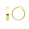 Large tube shaped hoop earrings in solid 14K yellow gold, view 2