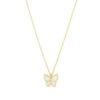 14K Yellow Gold Butterfly Peral Paste Necklace
