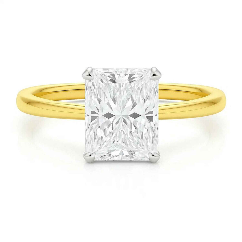 10K Yellow Gold Lab-Grown Diamond Radiant Solitaire Ring