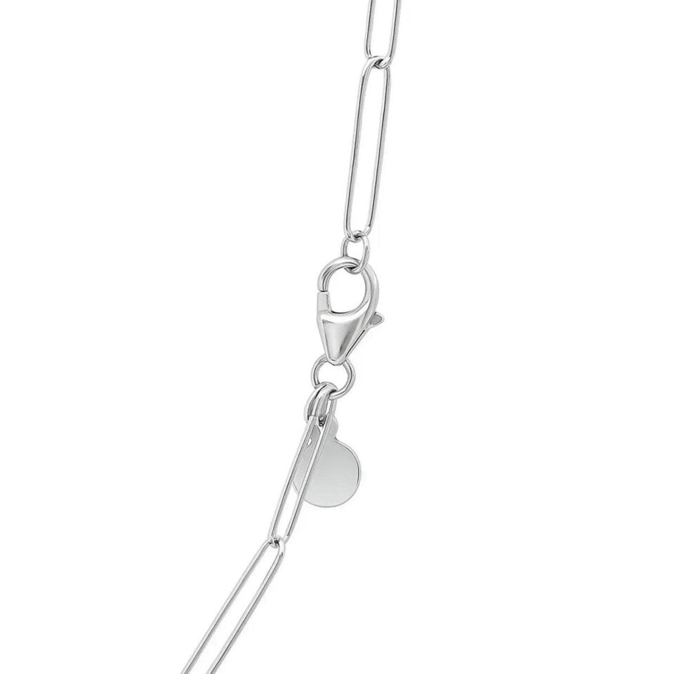 Paperclip chain in solid 14K white gold, view 5