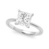 3 ct lab-grown diamond solitaire princess ring in solid 10K white gold, engagement ring, view 2