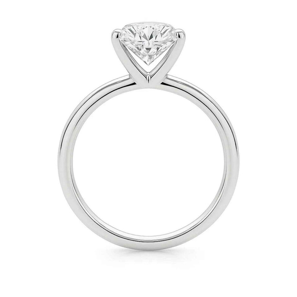 3 ct lab-grown diamond solitaire princess ring in solid 10K white gold, engagement ring, view 3