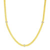 Woven rope lab-grown diamond necklace in solid 14K yellow gold