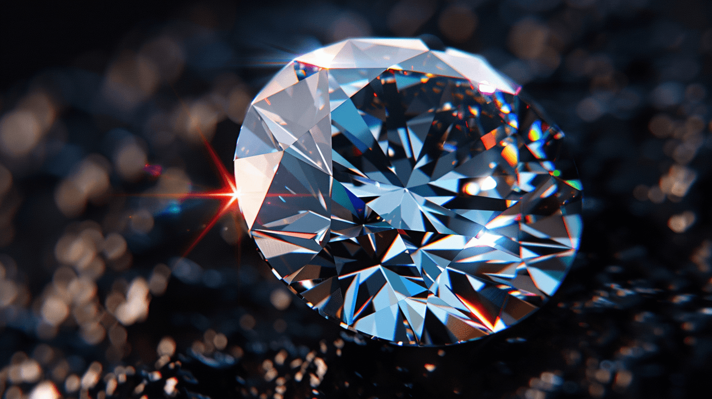 Round lab-grown diamond, macro