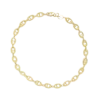 14k Yellow Gold High Polish Textured Puffed Oval Link Chain (3.80 mm)
