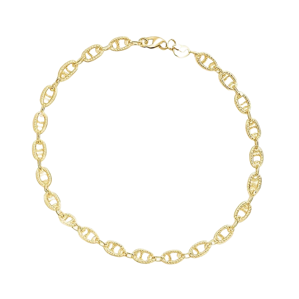 Textured Oval Chain, 14K Yellow Gold