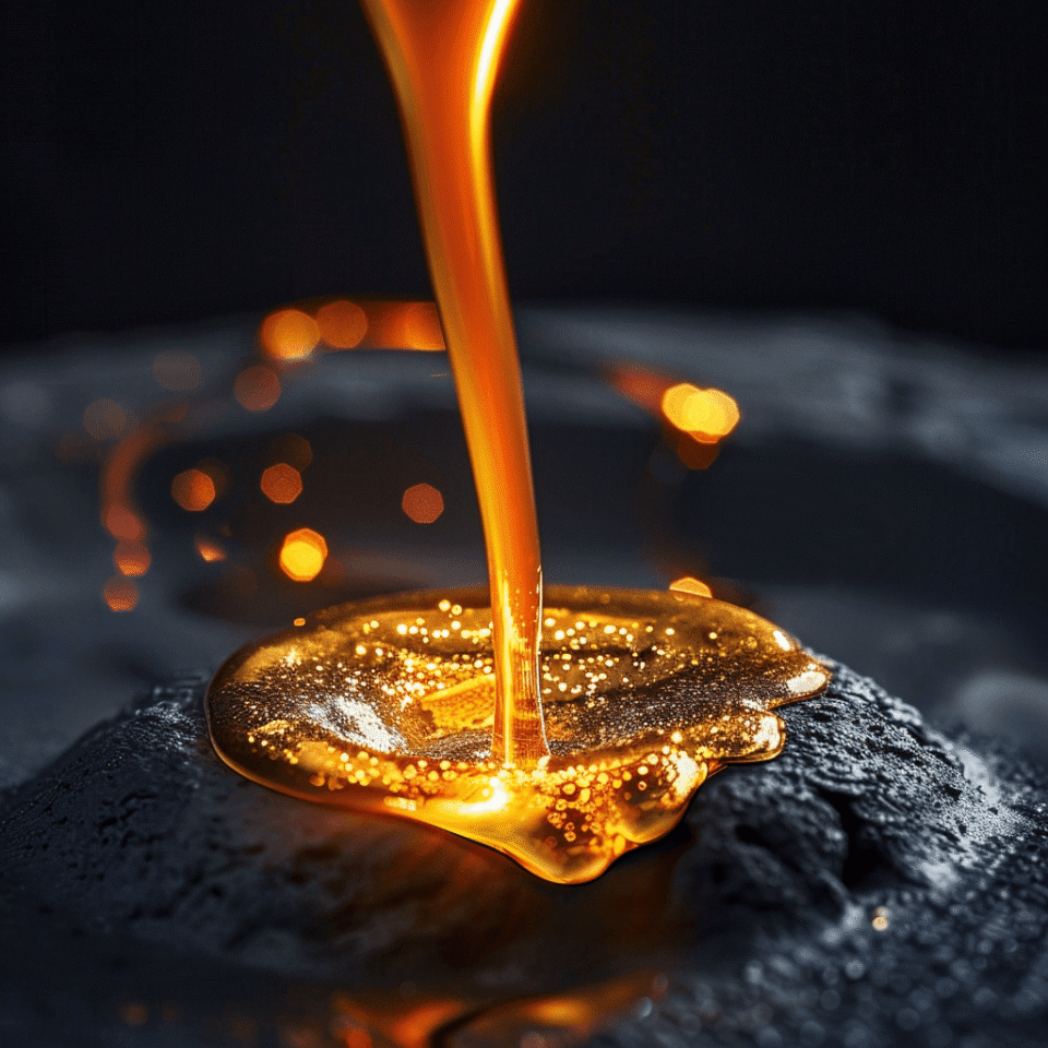 Molten gold, macro