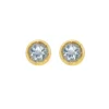 14K Yellow Gold Aquamarine Birthstone Earrings